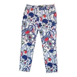 Express Floral Print Columnist Ankle‎ Pant Size 4R Cotton Women's